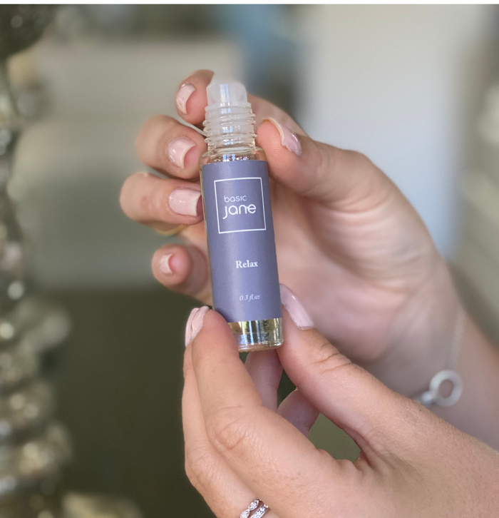 Soothe your body and mind with Basic Jane’s Relax Oil — a premium CBD hemp oil blend infused with lavender, YLANG YLANG AND CLARY SAGE for natural calm