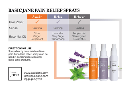 Pain Relief Spray with Cannabidiol from Hemp and Menthol | Basic Jane